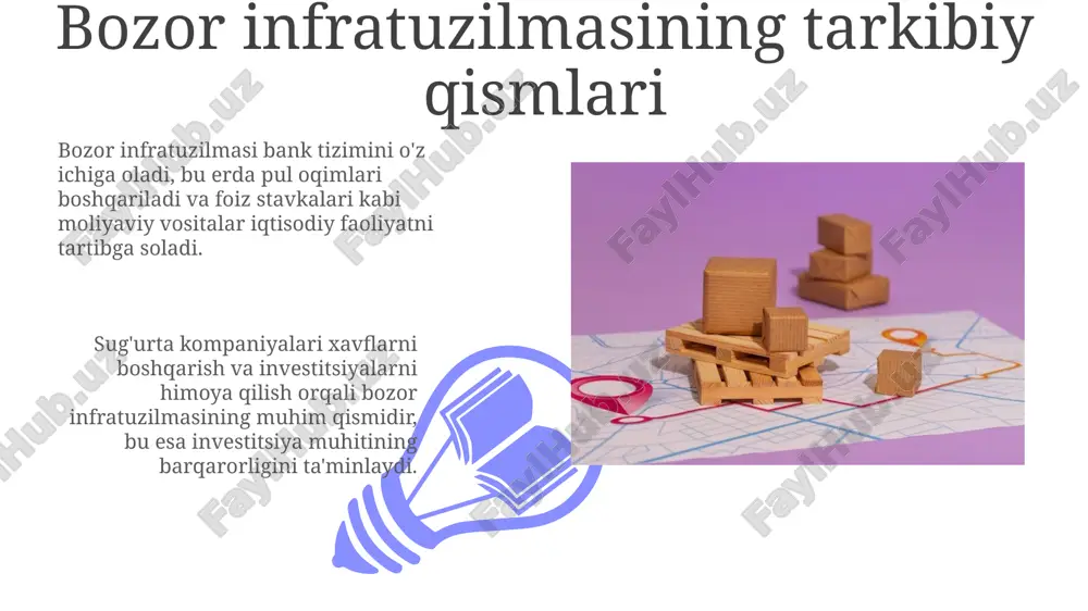 b berishini tasdiqlaydi, bu esa bozor ishonchini mustahkamlaydi. bozor ishtirokchilari bozor ishtirokchilari tovar, kapital va valyuta bozorlarida aktivlar sotib oluvchi va sotuvchi yuridik va jismoniy shaxslardir, masalan, individual investorlar va investitsiya fondlari. emitentlar aksiyalarni chiqaruvchi kompaniyalar va obligatsiyalarni chiqaruvchi hukumatlardir, ular kapitallarini oshirish uchun bozor infratuzilmasining asosiy qismi hisoblanadi. rating agentliklari 01 02 reyting agentliklari suveren davlatlar, korporatsiyalar va moliyaviy instrumentlar kredit qobiliyatini baholash orqali investitsion qarorlarga ishonchni oshiradi, xavf darajasini aniqlaydi. sales 1st qtr 2nd qtr 100 0 sales 1st qtr 2nd qtr 100 0 auditorlik tashkilotlari auditorlik tashkilotlari moliyaviy hisobotlarning ishonchliligini baholashadi, o'zbekiston respublikasining "auditorlik faoliyati to'g'risida"gi qonuniga muvofiq mustaqil tekshiruvlar o'tkazishadi. ular audit standartlariga rioya qilgan holda, buxgalteriya hisobi va soliq qonunchiligiga muvofiqlikni tasdiqlash uchun xulosalar berishadi, bu biznes investitsiyalari uchun muhimdir. konsalting xizmatlari konsalting xizmatlari korxonalarga 360 graduslik tahlil o'tkazish orqali, masalan, moliyaviy hisobotlar, marketing strategiyalari va operatsion samaradorlikni baholashga yordam beradi. ushbu xizmatlar biznes jarayonlarini …