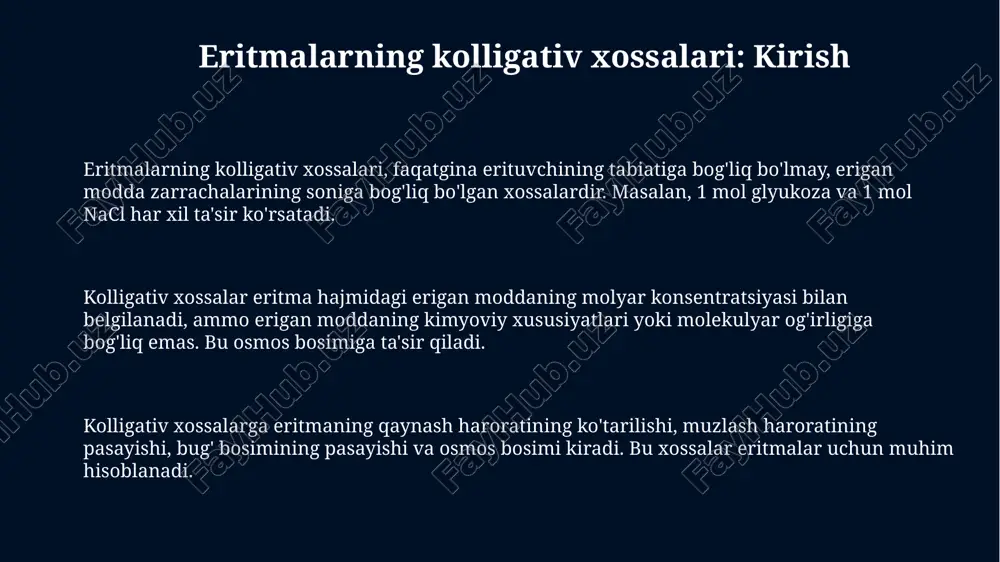 eritmalarning kollegativ hossalari - Page 3