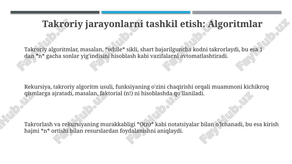 takrorlanuvchi jarayonlarni tashkil etish(algoritm va dastur) - Page 3