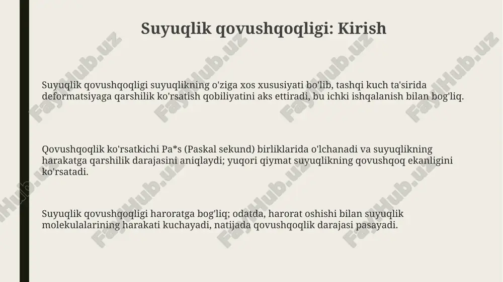 andan so'ng, nisbiy viskozite qiymati hisoblanadi. bu, qon oqish vaqtini natriy sitrat eritmasi oqish vaqtiga bo'lish orqali amalga oshiriladi. hess usulining afzalliklari va kamchiliklari hess usuli kapillyar viskozimetriya tamoyiliga asoslanganligi sababli, o'lchovlar tez va nisbatan sodda bo'lib, natijalar klinik amaliyotda tezkor qo'llanilishi mumkin. hess viskozimetri qimmatbaho uskunalarni talab qilmaydi, bu esa resurslari cheklangan laboratoriyalar uchun uning asosiy afzalligi bo'lib, uni keng ko'lamli skrining uchun moslashtiradi. hess usulining asosiy kamchiligi shundaki, u qonning non-nyuton xususiyatlarini to'liq hisobga olmaydi, shuning uchun yuqori kesish tezligida qonning haqiqiy viskozitesini noto'g'ri baholashi mumkin. hess usulini qo'llash: bosqichma-bosqich ko'rsatma usulda viskozimetrni vertikal holatda o'rnatish va haroratni (odatda 20-25 °c) doimiy saqlash muhim ahamiyatga ega, chunki haroratning o'zgarishi natijalarga sezilarli ta'sir ko'rsatishi mumkin. o'lchashlar kamida 3 marta takrorlanadi. hess usulida qon viskozitesini aniqlashda kapillyar viskozimetrdan foydalaniladi, bunda qonning belgilangan hajmi (masalan, 1 ml) kapillyardan oqib o'tish vaqti o'lchanadi. bu vaqt distillangan suvning o'tish vaqti bilan solishtiriladi. hess …