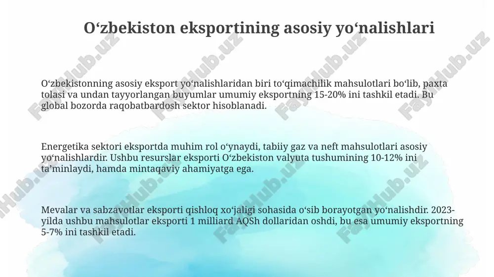 o‘zbekistonning eksporti va uning tavsifi. - Page 3