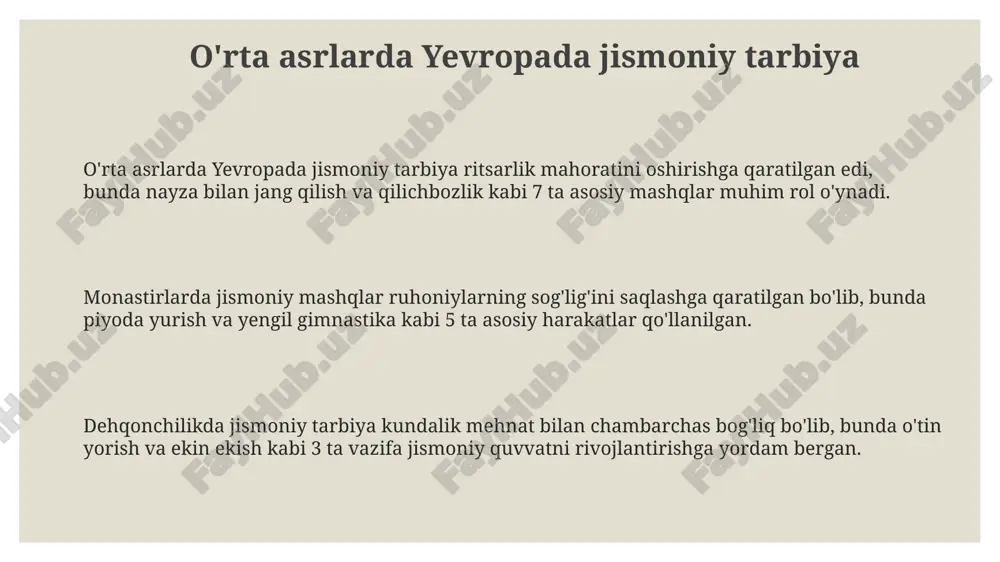 o'rta asrlarda yevropada jismoniy tarbiya - Page 3