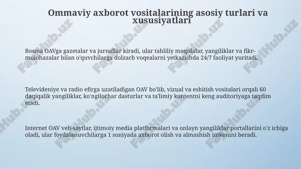 o'zbekiston respublikasida ommaviy axborot vositalari faoliyati - Page 3