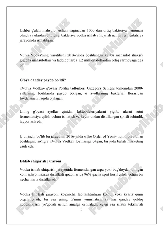 iste'molchilarni manipulyatsiya qilish masalalari bahs-munozaralarga sabab bo'lgan. mahsulot nomining o'zi madaniy sezgirlik va ayollarning shaxsiy hayotiga hurmat nuqtai nazaridan 20 dan ortiq tanqidlarga duch kelgan. huquqiy masalalar brend nomini ro'yxatdan o'tkazish muhim, chunki u boshqa kompaniyalarning sizning noyob vulva vodka nomingizdan foydalanishining oldini oladi, intellektual mulk huquqini kafolatlaydi. alkogolli ichimliklarni ishlab chiqarish va sotish litsenziyalari va ruxsatnomalari qat'iy qoidalarga bo'ysunadi; ularni olish uchun davlat standartlariga muvofiq bo'lish kerak, 40 dan ortiq talablar mavjud. mahsulot yorlig'i haqida qonunlar iste'molchilarni himoya qilish uchun spirtli ichimlik tarkibi, ishlab chiqarilgan sanasi va hajmi kabi aniq ma'lumotlarni talab qiladi, masalan, 35 ml. bozor tahlili bozor segmentatsiyasi vulva vodkasining demografik koʻrsatkichlariga qaratiladi, masalan, 25-55 yoshdagi ayollar va yangilikka qiziquvchan, yuqori daromadli isteʼmolchilar kabi guruhlarga eʼtibor beradi. raqobat tahlili premium vodka brendlarini, shuningdek, niche mahsulotlar va innovatsion marketing kampaniyalarini oʻz ichiga oladi, bu vulva vodkasining bozorga kirish strategiyasini shakllantirishda muhim ahamiyatga ega. iste'molchilarning xohish-istaklarini o'rganish orqali, 70% …