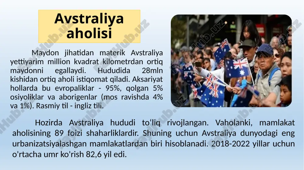 erda tuxumparvar sutemizuvchilar yashaydi, ular tirik qoldiqlar - exidna va platypus. tuyoqlilar, maymunlar va yirtqichlar guruhi vakillariga kelsak, ular materikda mavjud emas. ammo avstraliya o'zining ko'p sonli qushlari - emu, kasuar, kakadu, toj kiygan kaptarlar, asal qushlar, qora oqqushlar, jannat qushlari va lyrebirds bilan mashhur. eng noodatiy sudralib yuruvchilar - kaltakesaklar va asalid ilonlardir. davlat qurilmasi. siyosiy partiyalar avstraliya - federal parlamentli davlat, toʻliq nomi - avstraliya hamdoʻstligi. federatsiya oltita shtat tomonidan tuzilgan - viktoriya, kvinslend, tasmaniya, janubiy va g'arbiy avstraliya, yangi janubiy uels. bundan tashqari, hamdo'stlik yurisdiktsiyasi ostida ashmor va kartier, makdonald va xerd orollari mavjud. rojdestvo, kokos va marjon dengizi orollari. poytaxti - kanberra. 1901 yil 1 yanvarda mamlakat mustaqillikka erishdi, shu bilan birga u hozirgi kungacha britaniya hamdo'stligi a'zosi bo'lib qolmoqda. qonunchilik angliyaning umumiy huquqiga asoslanadi. milliy bayram bo'lgan avstraliya kuni yigirma oltinchi yanvarda nishonlanadi. ijroiya hokimiyati britaniya monarxiga, general-gubernatorga va vazirlar mahkamasini boshqaradigan bosh vazirga tegishli. …
