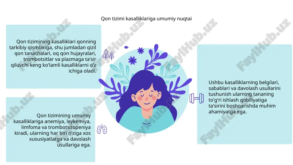 a doimiy davolanishni, monitoringni va turmush tarzini o'zgartirishni talab qiladi. bu ishda, maktabda va ijtimoiy faoliyatda uzilishlarga olib kelishi mumkin. ta'sirlanganlar uchun jismoniy va hissiy zarar sezilarli bo'lishi mumkin. sog'liqni saqlash xodimlari, yaqinlaringiz va jamoat resurslarining yordami qon tizimi kasalliklari bilan kurashayotgan odamlar uchun juda muhimdir. bu yordam hayot sifatini yaxshilashga yordam beradi, hissiy yordam beradi va zarur tibbiy yordamdan foydalanishni ta'minlaydi. mars is a cold place qon kasalliklarini davolashda tadqiqotlar va innovatsiyalar ilg'or tadqiqotlar va innovatsion usullar orqali qon kasalliklarini davolashda eng so'nggi yutuqlarni kashf eting. davolashning yangi usullari va gematologiya sohasidagi yutuqlarni o'rganing. qon tizimi kasalliklarini davolashda inqilob qiladigan ilg'or texnologiyalar va davolash usullari haqida bilib oling. bemor natijalarini yaxshilaydigan hayotni o'zgartiruvchi potentsial tadbirlar haqida xabardor bo'ling. qon buzilishini davolashning kelajagi va sog'liqni saqlash bo'yicha yaxshiroq yechimlar uchun qiziqarli imkoniyatlar haqida suhbatga qo'shiling. gematologiya tadqiqotlaridagi so'nggi ishlanmalar va davolash usullaridagi yutuqlardan xabardor bo'ling. mental health infographics qon kasalliklari …