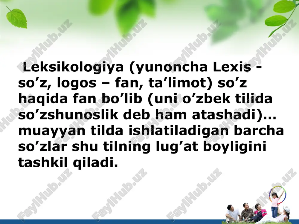 oq asrlik tarixiy taraqqiyoti davomida ro‘y beradi. masalan o‘grat-o‘rgat, yog‘mir-yomg‘ir, qo‘nshi-qo‘shni kabi so‘zlar tarkibidagi metateza hodisasi ana shunday uzoq asrlik tarixiy taraqqiyot mahsulidir. biroq bunday tarixiy o‘zgarish so‘z ma’nosining yo‘qolishiga olib kelmaydi. ba’zan bunday tarixiy o‘zgarishlar tilda yangi ma’no tashuvchi belgining, ya’ni yangi so‘zning shakllanishiga ham olib kelishi mumkin. obrazets teksta vtoroy uroven tretiy uroven chetvertiy uroven pyatiy uroven 8 jumladan, arch, yoy, ko‘r so‘zlari tarkibida yuz bergan tarixiy fonetik o‘zgarishlar tufayli, mazkur so‘zlarda o‘ziga xos ma’no parchalanishi yuz bergan va ularning har biri hozirgi tilda alohida tushuncha ifodalovchi so‘zlar sifatida shakllangan: arch-art, yoy-yoz, ko‘r-ko‘z. bundan tashqari tilda shunday so‘zlar ham borki, ular fonetik tarkibiga ko‘ra bir xil (omonim), biroq ma’no jihatdan har xil. bunday so‘zlarda yashiringan ma’no faqat nutq jarayonida, ya’ni boshqa so‘zlar qurshovidagina anglashiladi. so‘zning ikkinchi muhim belgisi uning ma’no ifoda etish va saqlash xususiyati orqali namoyon bo‘ladi. lekin ular ifodalaydigan ma’nolar bir xil emas. chunki so‘z ifodalaydigan …