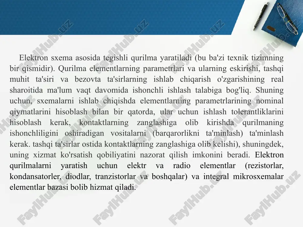 uni mikrosxema boʻyicha mutaxassislar, fiziklar, texnologlar, konstruktorlar birgalikda murakkab eksperimental va nazariy usullardan foydalangan holda, shu jumladan sxemaning oʻzini ham, uning ishlash sharoitlarini ham kompyuterda simulyatsiya qilish orqali hal qilish. sxemotexnikaning nazariy asoslari (mikrosxemotexnika ham shu qatorda) sifatida chiziqli va nochiziqli elektr zanjirlari nazariyasi, elektrodinamika, matematik dasturlash, avtomatikaning nazariy asoslari tayanch boʻlib hizmat qiladi. elektron sxemalarni yaratishda kompyuterlar yordamida loyihalash usullarini qoʻllash istiqbolli elektron sxemalar (shu jumladan, mikrosxema) ning nazariy asosi hisoblanadi. mikroelektronikaning rivojlanishi bilan, butun bir tizimlarni oʻz ichiga oluvchi katta integral mikrosxemalar (kims) - funktsional qurilmalar shakllanib butun bir tizimli yangi yoʻnalish, sxemotexnika vujudga keldi. tizim muhandisligi (sxemotexnika)- loyihalash, yaratish, sinovdan oʻtkazish va ekspluatatsiya qilish kabi murakkab (katta tizimlar, keng miqyosli tizimlar) tizimlarni oʻz ichiga olgan ilmiy va texnik yoʻnalishdir. murakkab tizimlarni ishlab chiqishda nafaqat ularni tashkil etuvchi qismlarning (elementlar, quyi tizimlar) xususiyatlariga, balki butun ob’ektning ishlash qonuniyatlariga ham tegishli muammolar paydo boʻladi (tizim miqyosidagi muammolar); tizimning umumiy …