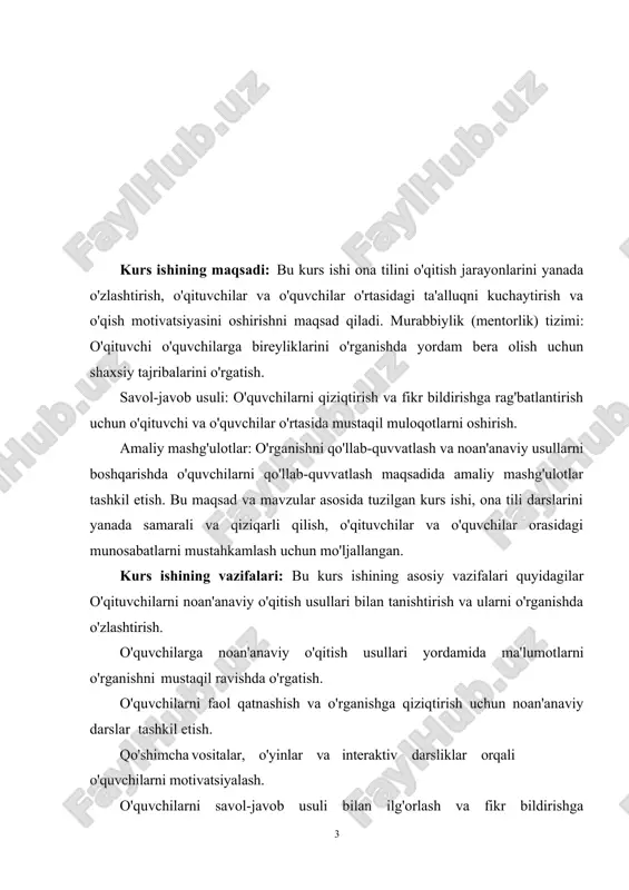 hi mumkin, chunki har bir shakl o‘ziga xos stilistik va struktural talablarni taqozo qiladi. shu bilan birga, bu jarayonlarning har biri o‘quvchining nutqiy ko‘nikmalarini shakllantirishda samarali vosita hisoblanadi. i-bob. og’zaki va yozma qayta hikoyalashga qo’yiladigan talablarning ilmiy adabiyotlardagi taxlili 1.1. og’zaki va yozma qayta hikoyalashga qo’yiladigan talablar namunaviy matn og’zaki va yozma qayta hikoya qilinadi. o’qish darslarida asosan og’zaki qayta hikoyalash mashq qilinsa, ona tili darslarida u ko’proq yozma tarzda o’tkaziladi. bayon o’qib berilgan namunaviy matn mazmunini ma’lum tayyorgarlikdan so’ng yozma qayta hikoyalashdir. o’qish darslarida matn ustida ishlash, o’qilgan matn yuzasidan savollarga javob berish, reja tuzish va reja asosida og’zaki qayta hikoyalash bolalarni bayon yozishga tayyorlaydi. qayta hikoyalashning turlari xilma-xildir. har qanday qayta hikoya qilingan matn yuzasidan bayon yozish mumkin, ammo bayon yozish og’zaki qayta hikoyalashga nisbatan qiyin va murakkab faoliyatdir. bundan tashqari, boshlang’ich sinf o’quvchilarining yozish sur’ati sekin, shunga ko’ra bayon uchun kichik hajmdagi, kompozitsiyasi sodda, til tomondan ham …
