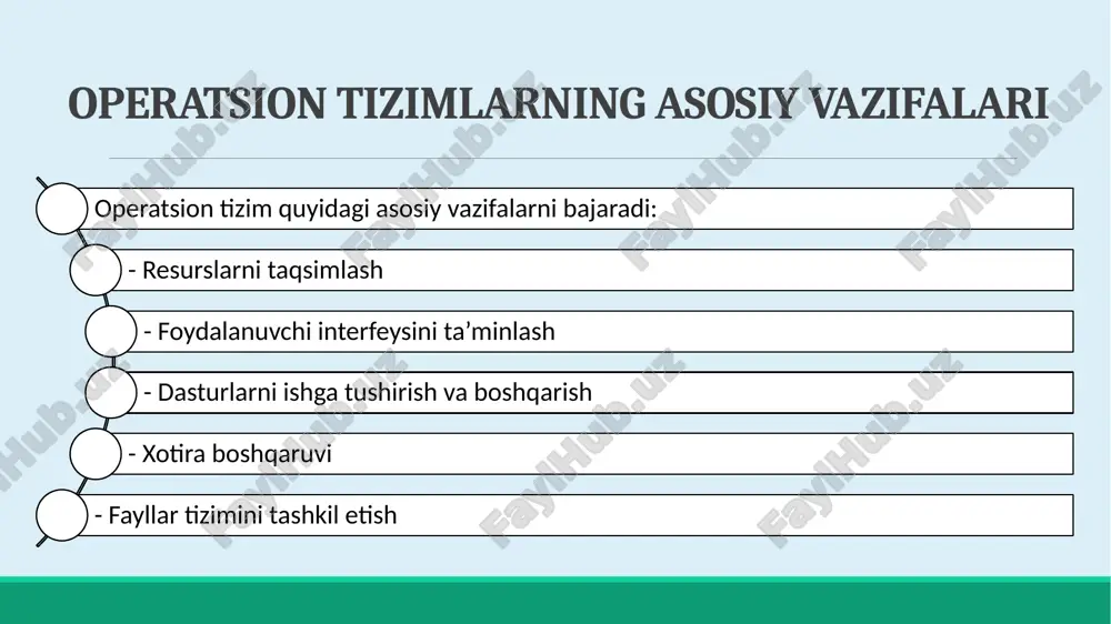 shuvchi, ovoz orqali boshqariluvchi va to‘liq bulut asosida ishlovchi tizimlarga aylanishi kutilmoqda. xulosa operatsion tizimlar zamonaviy texnologiyalarni boshqaruvchi markazdir. kompyuter va mobil ot’larning integratsiyasi inson hayotini soddalashtirib, raqamli dunyoni yanada samarali qiladi. image1.jpeg image2.jpeg image3.jpeg image4.jpeg image5.jpeg image6.jpeg image7.jpeg image8.jpeg image9.jpeg image10.jpeg image11.jpeg image12.jpeg image13.jpeg /docprops/thumbnail.jpeg