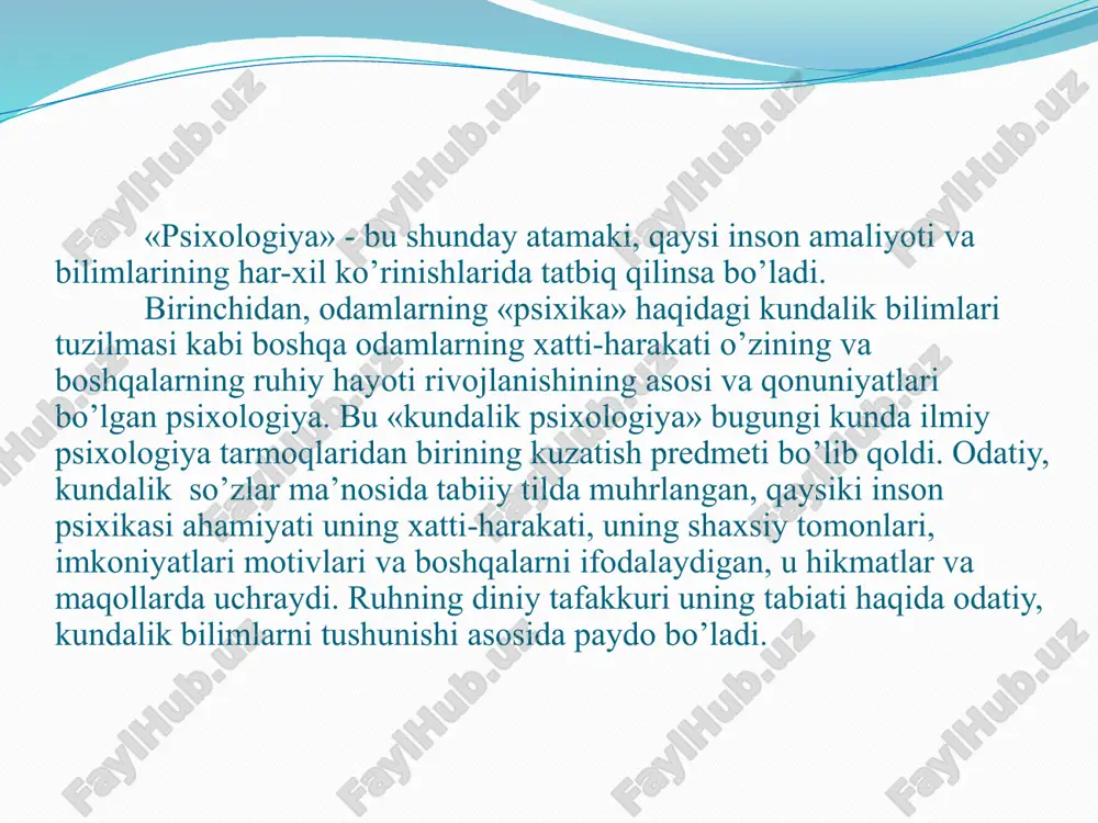 r (1821-1858) nerv sistema fiziologiyasi sohasida reflektor akti va reflektor yoyining, orqa miyaning reflektor tabiati haqidagi qonuniyatni ilgari surdi. myuller bilan bir qatorda bir fikrni ingliz fiziologi m.xoll (1790-1857) isbotladi. bundan tashqari myuller o’zining o’quvchisi gelmgols bilan birgalikda sezgi organlarining spetsifik energiyasi haqidagi ta’limotga ham asos soldi. boshqa nemis olimi veber (1705-1778) sezuvchanlikning farqlanish qonuniyatlari yaratdi va uch xil sezgi mavjudligini fanga kiritdi. 1. bosim va ta’sir etish; 2. temperatura; 3. lokalizm; bular natijasida psixologiyada o’lchov mavjud degan fikrni ilgari surdi. r.gol’s (1821-1894) nerv jarayonlarini o’rgandi .ko’z sutrukturalarini o’rganish uchun avtomolskov yaratdi. gol’s tajribalar natijasida ko’rish va eshitish muammolari ancha ilgari surildi. avstryalik vrach a.f. gall’ miya morfologiyasini o’rgandi va birinchi bor franelogiya ta’limotini yaratdi. ya’ni (insonning yuz ko’ziga qarab xarakterini yaratish ma’nosi). hozirgi kunda psixologiya taraqqiyoti uchun va uning mustaqil bo’lishi uchun eng asosiy bo’lgan sabablarning ikki variantigina fanda mustaqil o’rin olgan. 1. vilgelm vunt tomonidan taklif qilingan sabab; …