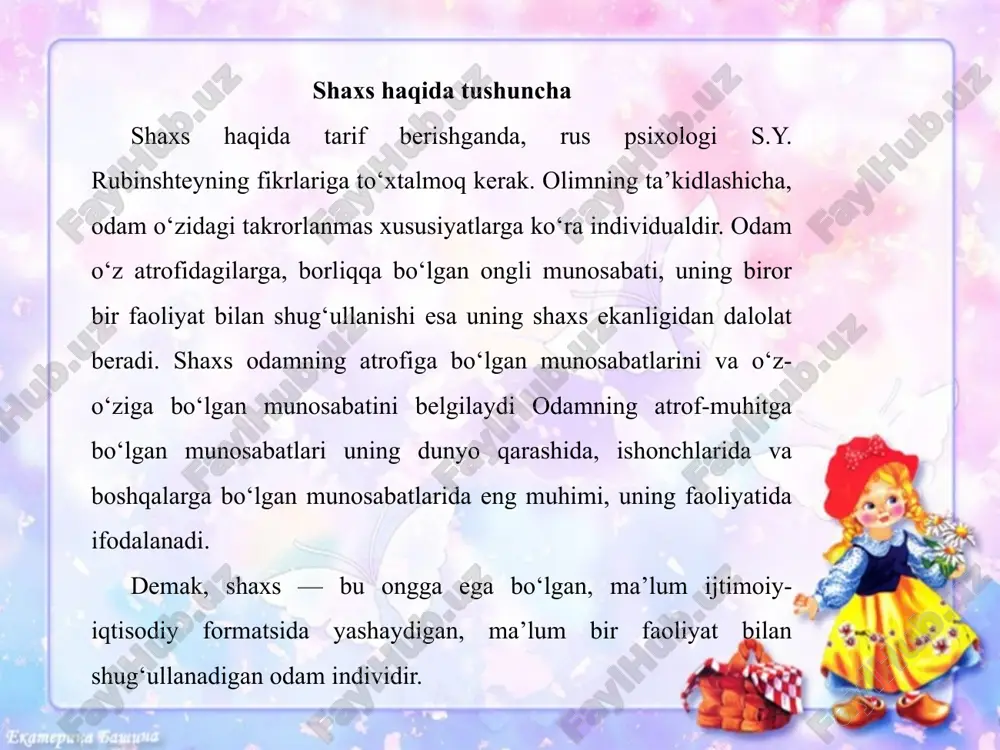 bo‘lgan bolalar kamchiliklarini ikki guruhga ajratish mumkin: involyusiya (o‘qishga qiziqishning yo‘kligi, qo‘rquv, sustlik, o‘z-o‘zi bilan bo‘lish, asabiylik, tarbiyasizlik, ovqatlanish buzilishi, siydik ushlay olmaslik); faol kompensiya (qaysarlik, gapga kirmaslik, agressivlik). bir necha farzandli ota-onalar bunday farzandlarini boshqalari bilan solishtirib, ularga nisbatan qo‘pol munosabatlarda bo‘ladilar, bu esa bolalarning xarakteriga salbiy ta’sir ko‘rsatadi. shuningdek, ko‘p ota-onalar farzandlarining bunday kamchiliklarida pedagoglarni ayblaydilar. pedagog esa bunday kamchiliklarni ota-onalarning bolalar o‘qishlariga nisbatan befarqligi deb qaraydilar. bola sekin asta maktab talablarini bajarmaydi, darslarni qoldiradi va unda salbiy xulq-atvor shakllanadi. agar bolalar maktabni tashlab ketsalar, ular o‘z xoxishlari bilan hech qachon kitob mutoola qilmaydilar va bu o‘z navbatida salbiy oqibatlar keltirib chiqaradi. agar o‘quvchi kitob kam o‘qisa, unda uning keyinchalik rivojlanishi, lug‘atini boyishi va mustaqil ta’lim olish imkomiyatlari cheklanadi. bu bolalarning ichki nutqi sust rivojlanadi, bu esa tafakkurning zaiflashuviga olib keladi. dizartriyada shaxs xususiyatlari nuqsonli bolalar o‘z nuqsonini qay darajada ekanligini anglash va uning oqibatlarini ko‘ra bilish darajasiga …