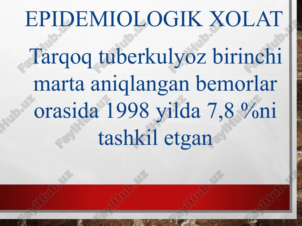 atorakol sil simptomlari yutinganda og‘riq, ovoz xirillashi; yo‘tal kuchayadi va doimiy bo‘ladi; bo‘g‘imlarda og‘riq paydo bo‘ladi; gematuriya kuzatiladi. davomi umumiy kon taxlili: anemiya leykotsitoz 12000-14000 tayekchasimon leykotsitlarning kuchli chapga siljishi limfopeniya echtning oshishi r mantu 2tb – kam ko‘rsatkichli laborator ko‘rsatkichlar (faol davri) ko‘krak qafasi deformatsiyasi qovurg‘alar aro oraliqning torayishi ikkala o‘pkada turli xarakterda nosimmetrik o‘choqlar, parchalanish tufayli vujudga kelgan yorig‘lanish soxalari rentgenogramma: emfizema; pnevmoskleroz; plevra qalinlashishi; o‘pka ildizlari deforma-siyasi va yuqoriga tortilishi davomi bronxlarda deformatsiya; bronxlar faol sili belgilari; chandiqli o‘zgarishlar; bronxoskopiyada: nafas yetishmovchiligi; upka-yurak yetishmovchiligi; spontan pnevmotoraks; qon tuflash, qon ketish; plevrit, plevra empiyemasi. asoratlar: surilish; inkapsulyatsiyalangan o‘choqlar; kavernalar; tuberkuloma; fibroz-kavernoz tuberkulyoz; sirrotik tuberkulyoz; oqibatlari: image3.jpg image4.jpeg image5.jpeg image6.jpeg image7.jpeg