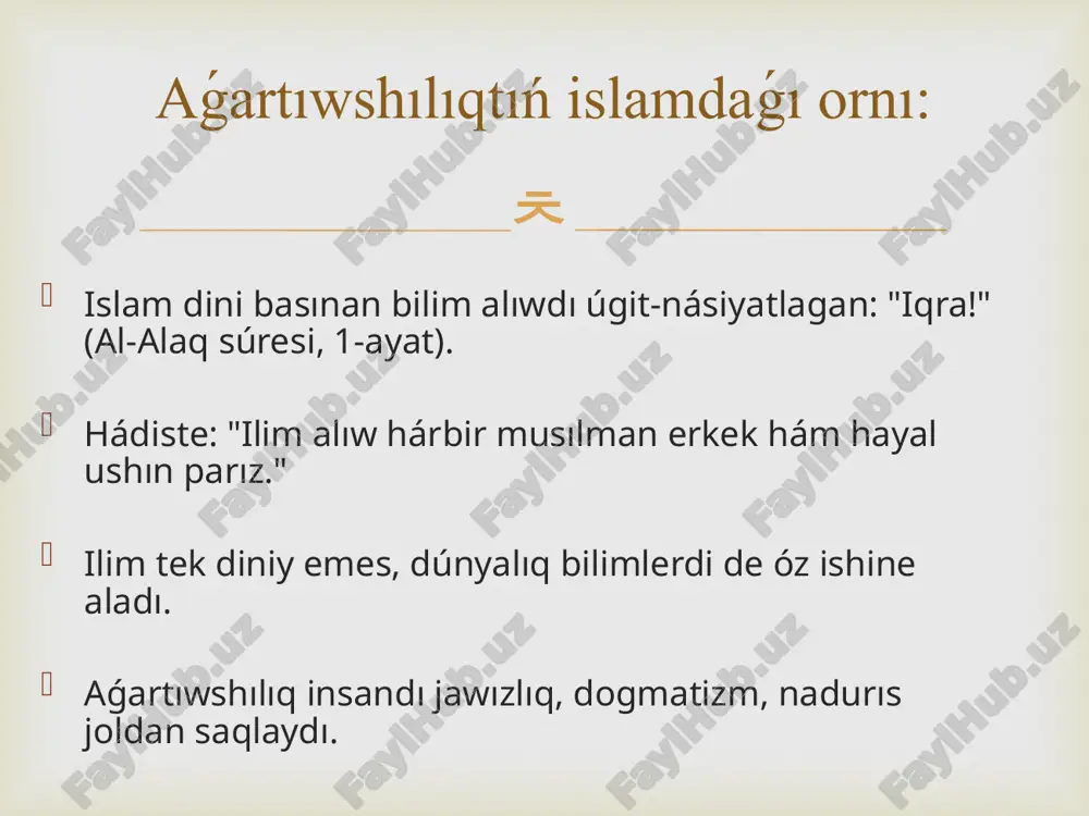 islam qádiriyatlari va aǵartıwshılıq - Page 3