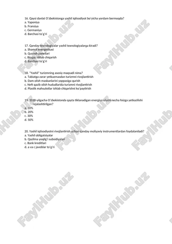 yashil iqtisodiyot – 2 – variant test savollari - Page 3