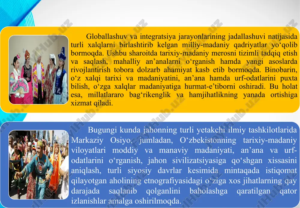 idagi ma’lumotlarda qarshi uyezdida yashaydigan aholining an’anaviy xo‘jaligi haqida ma’lumotlar uchraydi. shuningdek, v.a.polozov va d.basovning maqolasida sherobod vohasidagi an’anaviy paykal tizimi, dehqonchiligi haqida ma’lumotlar keltiriladi. bundan tashqari, i.xidoyatovning maqolasida, 2011 yilda chop etilgan “uzbeki” nomli kitobda, n.tursunov tadqiqotlarida ham hudud asosiy mashg‘ulotlari dehqonchilik, chorvachilik va hunarmandchilik bo‘lganligi qayd etilgan. o‘zbekistonning janubiy hududlariga xos hunarmandchilik turlari, an’ana va urf-odatlari to‘g‘risida avvalo d.n.logofet o‘z e’tiborini qaratgan. so‘ng sovet davrida o.a.suxarevaning asarlarida, i.jabborov, b.x.karmisheva va boshqa tadqiqotchilar ishlarida hunarmandchilik turlari yaxshi rivojlangani to‘g‘risida ma’lumotlar keltiriladi . janubiy hududlarga xos bo‘lgan turar joylar qurilishiga oid ma’lumotlar k.l.zadixina, b.x.karmisheva, k.shoniyozov, q.kubakov, m.ibragimov, i.jabborov, o.bo‘riyev, n.tursunov kabi sovet va mustaqillik davri etnologlarning yuqorida ko‘rsatib o‘tilgan ishlarida ochib berilgan. kiyim-kechaklarni o‘rganish orqali o‘sha davrga xos bo‘lgan ko‘plab ijtimoiy-iqtisodiy jihatlarni aniqlash imkoni yuzaga keladi. o‘rganilayotgan hudud aholisining an’anaviy kiyim-kechaklari va taqinchoqlari to‘g‘risida sovet davrida yaxlit tadqiqot o‘tkazilmagan bo‘lsada, o‘rta osiyoga xos umumiy mazmunda yoki fragmentar ma’lumotlar to‘plangan. xx …