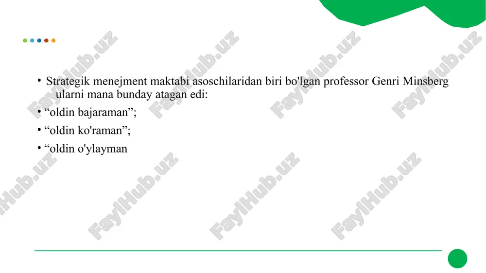 en har haftada 50 ming so‘mni jamg‘arib borishim mumkin. u holda sotib olishni bir necha oyga ortga surishimga to‘g‘ri keladi; men o‘rtoqlarimdan qarz va hatto foizsiz qarz so‘rasam bo‘ladi. bu variantda agar qarzni o‘z vaqtida qaytarolmasam, o‘rtoqlarim bilan nizo kelib chiqishi mumkinligiga tayyor turishim kerak; men o‘rtoqlarim bilan birlashishim va o‘sha narsani ular bilan birgalikda sotib olishim mumkin. u holda sotib olgan narsam faqat menga emas, balki o‘rtoqlarimga ham tegishli ekanligiga ko‘nikishim lozim. pul bilan bog‘liq qarorlar qanday qabul qilinadi? davomi byudjetni tashkil etish. samarali byudjet tuzish orqali daromad va xarajatlarni boshqarish mumkin. har oygi daromad va xarajatlarni rejalashtirish, xarajatlarni optimallashtirish, va tejash usullarini aniqlash muhimdir. byudjet tuzishda daromadning ma'lum bir qismini tejash va investitsiya qilishni odatga aylantirish lozim. xarajatlarni kamaytirish orqali qo‘shimcha mablag‘larni tejash va maqsadlaringizga erishish uchun resurslar yaratish mumkin. investitsiya strategiyalari. investitsiya strategiyalarini ishlab chiqish moliyaviy rejalashtirishning muhim qismidir. investitsiyalar orqali aktivlaringizni oshirish va kelajakdagi moliyaviy maqsadlarga …