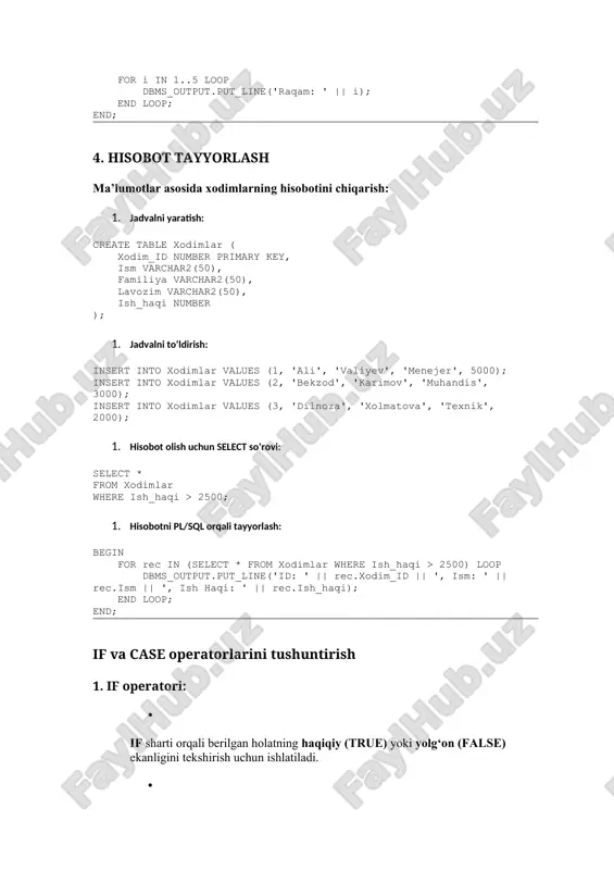 oracle databaseda ma’lumot turlari - Page 3