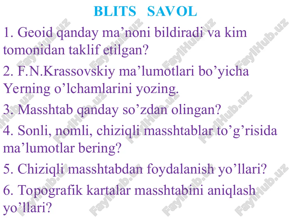 masshtablar, ularning geografik kartalarda qo’llanilishi. - Page 3