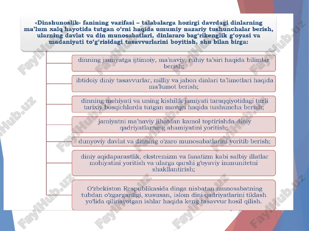dinshunoslik fanining maqsad va vazifalari - Page 3