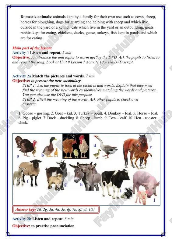 r you. step 3: the pupils make pairs and tell each other about the animals they like and don’t like taking turns. remind them to use “but” to join two opposite sentences. eg. i like ducks but i don’t like geese. grammar reference 1 activity 4a listen and repeat. 5 min objective: to present the personal pronouns in the object case ask the pupils to listen and repeat the personal pronouns in the object case after the dvd. explain their meaning and usage in their mother tongue. i he she it we you they me him her it us you them activity 4b say what animals your family like/don’t like. 5 min objectives: to reinforce the personal pronouns in the object case; to talk about likes/dislikes making a contrast using ‘but’ ask some of the pupils to speak about their families. ask them what animals they like and do not …