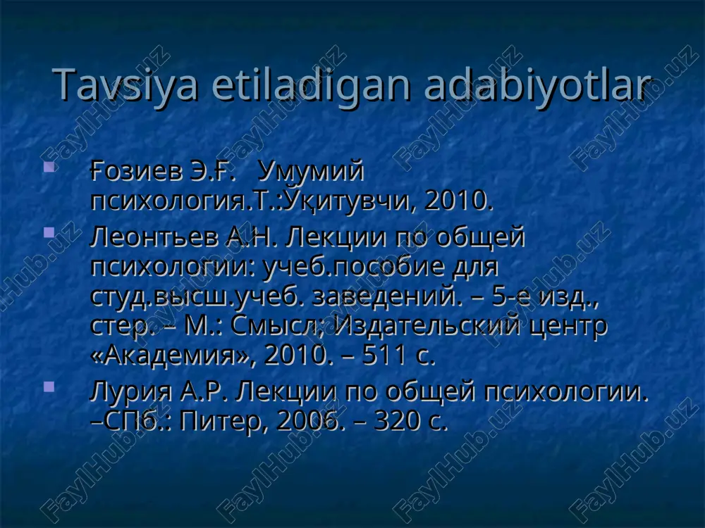 anazzulning ayrim holatlarini namoyon qilsa-da) qaytmas miqdoriy va sifat o‘zgarishlariga aytiladi. psixikani aks ettiruvchi-boshqaruvchi noyob hodisa sifatida tushunish uchun aks ettirish – jismning umumiy xossasi ekanligini e’tiborda tutish lozim. er yuzida hayotning dastlabki belgilari 2-3 milliard yil avval, dastlab asta-sekin murakkablashib borgan kimyoviy, organik birikmalar, so‘ngra esa sodda tirik hujayralar ko‘rinishida paydo bo‘lgan. ular tiriklikka xos bo‘lgan rivojlanish, yaratish va orttirilgan, irsiyat tomonidan belgilangan xossalarni keyingi avlodga o‘tkazish xususiyati bilan bog‘liq bo‘lgan biologik evolyusiyani boshlab berganlar. ma’lum psixik xususiyatlarga ega bo‘lgan tirik jismlarning ko‘plab shakllari mavjud. tiriklikning yuzaga kelishi aks ettirishning alohida turi – qo‘zg‘aluvchanlikning paydo bo‘lishi bilan bog‘liq. qo‘zg‘aluvchanlik – bu tirik organizmlar (o‘simlik va hayvonlar)ning biologik foydali yoki zararli ta’sirlarga nisbatan o‘z holatlarini o‘zgartirish bilan javob qaytarish xossasi. qo‘zg‘aluvchanlik tashqi tomondan tirik organizmning majburiy faolligining namoyon bo‘lishi bilan ifodalanadi. organizm rivojlanish darajasi qanchalik yuqori bo‘lsa, yashash muhiti sharoitlarining o‘zgarishi holatida organizm faolligining ifodalanishi shunchalik murakkab shaklga ega bo‘ladi. …