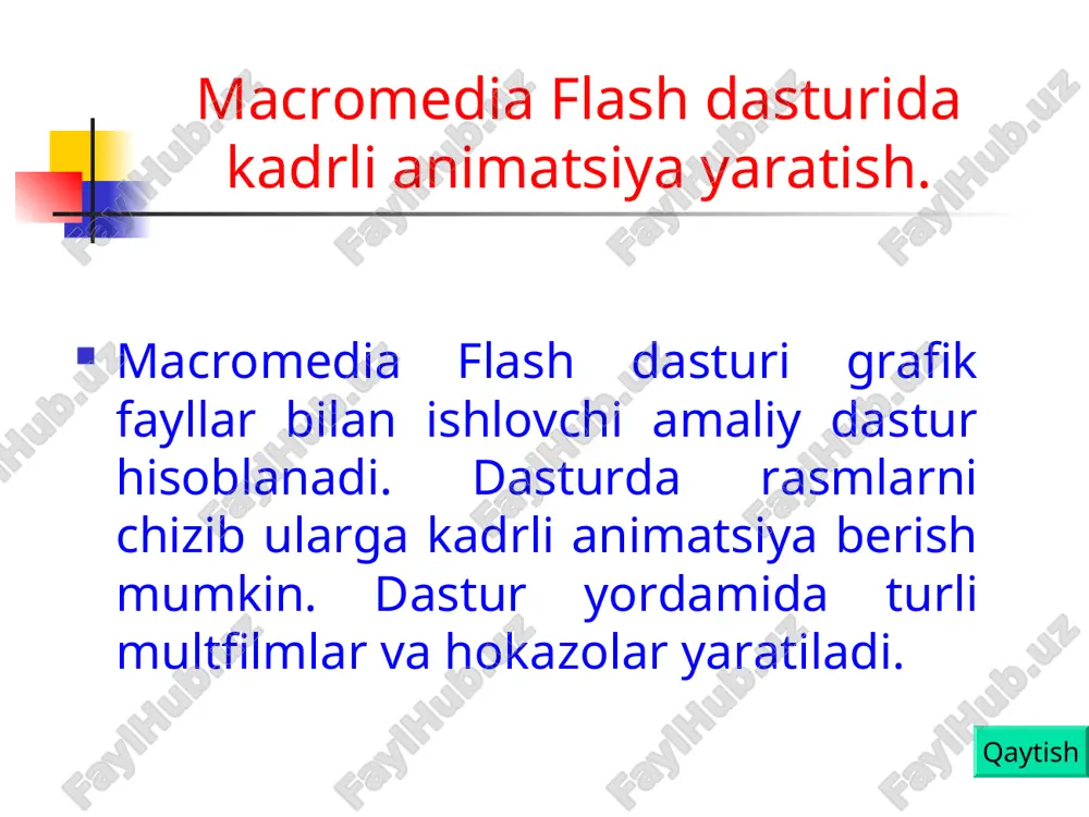 mavzu: macromedia flash texnologiyalarda animatsiyalar xosil qilish - Page 3