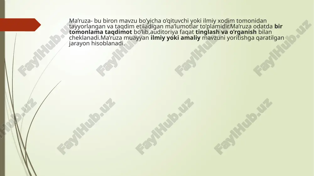 ma’ruza, uning turlari va unga qo’yiladigan talablar - Page 3