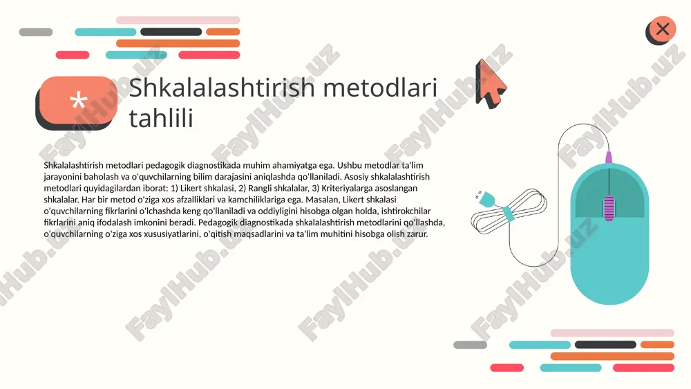 sh qobiliyati**: o'quvchilarning matnni tushunish va tahlil qilish qobiliyati. baholash uchun: o'qilgan matn bo'yicha savollar, tezis yozish yoki asosiy fikrlarni ajratish. 2. **mantiqiy fikrlash**: o'quvchilarning muammolarni hal qilish va mantiqiy xulosalar chiqarish qobiliyati. baholash uchun: mantiqiy jumboqlar, matematik masalalar va muammolarni hal qilish vazifalari. 3. **ijodiy qobiliyat**: o'quvchilarning yangilik kiritish va original fikrlarni ishlab chiqish qobiliyati. baholash uchun: ijodiy yozuv, san'at asarlari yoki loyiha ishlari. ushbu mezonlar bo'yicha baholash usullari yordamida o'quvchilarning qobiliyatlari to'liq va aniq baholanadi, bu esa o'qituvchilarga har bir talabaning kuchli va zaif tomonlarini aniqlashga imkon beradi. photo by altumcode on unsplash baholash jarayonida shkalalashtirishning o'rni baholash jarayonida shkalalashtirish juda muhim rol o'ynaydi. u o'qituvchilarga talabalar qobiliyatlarini aniqlashda yordam beradi va ularning rivojlanishini tahlil qilish imkonini beradi. shkalalashtirish orqali o'qituvchi har bir talabani individual ravishda baholay oladi, bu esa ta'lim jarayonini yanada samarali qiladi. o'qituvchilar shkalalardan foydalangan holda, talabalar o'rtasida farqlarni ko'ra olishadi va kerakli yordamni taqdim …