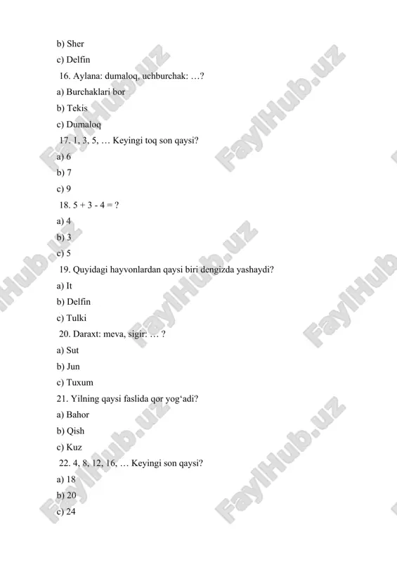 mantiqiy fikrlashga oid masalalar ustida ishlash (1-sinf) - Page 3