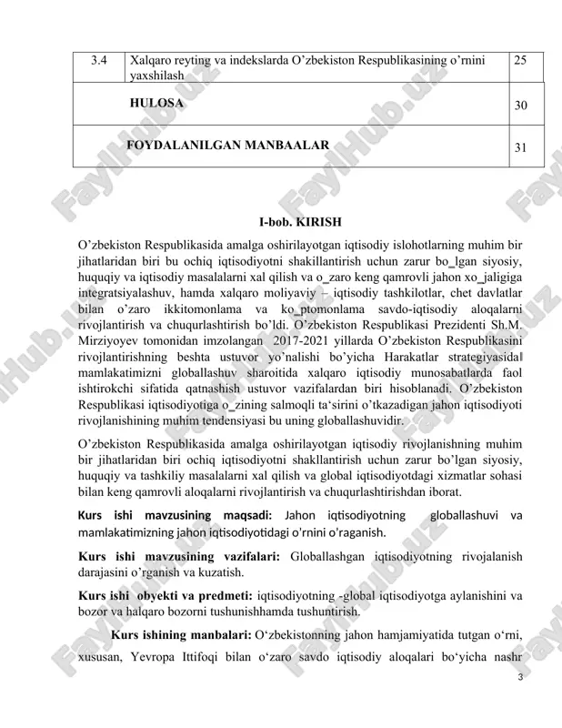 otiga keng va tor ma‘nolarda ta‘rif berish mumkin. keng ma‘noda jahon iqtisodiyoti - bu milliy iqtisodiyotlar yig’indisi sifatidagi tizim hisoblansa, tor ma‘noda - bu milliy iqtisodiyotlarning tashqi dunyoga tovarlar, xizmatlar va iqtisodiy resurslar yetkazib beruvchi qismlarini qamrab oluvchi tizimdir. jahon iqtisodiyotiga berilgan tor ma‘nodagi ta‘rif iqtisodiy nazariyadagi sotiladigan mahsulotlar va omillar tushunchasiga mos keladi. ma‘lumki, sotiladigan mahsulotlar va omillarga asoslangan xo’jalik aloqalari yuzlab milliy xo’jaliklarni jahon iqtisodiyoti deb ataladigan bir tizimga birlashtirishini e‘tiborga olish lozim. ilmiy va o’quv adabiyotlarda jahon iqtisodiyoti‖ yoki jahon xo’jaligi‖ tushunchalari mustahkam kirib bo’ldi, biroq uning mazmuni turlicha talqin qilinadi. ayrim mutaxassislar jahon iqtisodiyotini barcha mamlakatlarning o’zaro bog‗langan milliy xo’jaliklari majmui sifatida ifodalaydi, boshqa mutaxassislar esa bu o’ziga xos funksiyalariga, maxsus institutlariga ega organizmdir va biz jahon xo’jaligi haqida ayrim mamlakatlar xo’jaliklari yig‗indisidan farq qiladigan xo’jalik deb so’z yuritishga to’la haqlimiz, deb aytadi. bu ta‘rif shakllanayotgan global iqtisodiyot mohiyatini aniqroq aks ettiradi. shu bilan birga, ishlab …