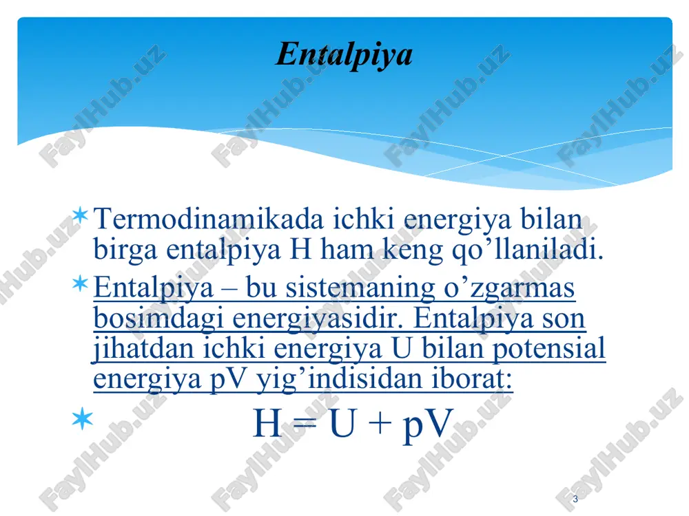 kimyo fanidan "kimёvий термодинамика" mavzusida ma’lumot - Page 3