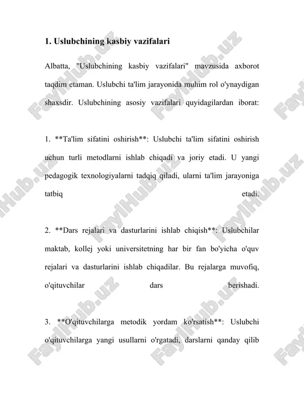 tarbiyachi tarbiyaning asoslari tarbiyachi tarbiyaning asoslari haqida gap ketganda, bu mavzuda ko‘plab holatlar va yo‘nalishlar mavjud. tarbiya, asosan, bolalarni axloqiy, ma’naviy, ijtimoiy va intellektual rivojlantirish jarayonini anglatadi. ushbu jarayon jamiyatning asosiy va eng muhim poydevorlaridan biri hisoblanadi. chunki kelajak avlodning shakllanishi va rivojlanishi bevosita tarbiyaga bog‘liq. tarbiya haqida gapirganda, birinchi navbatda oila muhim ahamiyatga ega. oila - bolalar tarbiyasining boshlang'ich muhitidir. oilaning ijtimoiy-iqtisodiy holati, madaniy va ma'naviy qadriyatlari bolalar ongida ko‘p yillik iz qoldiradi. statistik ma'lumotlarga ko‘ra, muvaffaqiyatli va ijobiy muhitda o‘sgan bolalar kelajakda o‘qish va ishlashda yuqori natijalarga erishishlari mumkin. o‘zbekistonda, masalan, bolalar tarbiyasi masalalariga katta e’tibor qaratiladi. bu borada davlatning ta’lim va ma’naviyat siyosati muhim rol o‘ynaydi. har yili minglab yangi maktablar va ta'lim muassasalari quriladi, bu esa bolalarning ta'lim olish imkoniyatlarini kengaytiradi. o‘zbekistonda ta’lim yoshidan boshlab bolalarga axloqiy-me’yoriy bilimlar beriladi. shuningdek, o‘qituvchilar va tarbiyachilar uchun malaka oshirish kurslari tashkil etilgan bo‘lib, bu ularning kasbiy ko‘nikmalarini yanada takomillashtirishga …