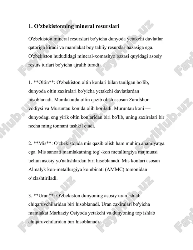 ifatida namoyon etadi. 2. **bariy sulfat (baso₄)**: bariy sulfati to'qimachilik bo'yoqlarida ishlatiladigan yana bir asosiy pigment hisoblanadi. bu modda yuqori zichlik va yaxshi qoplash xususiyatlariga ega. bariy sulfati, shuningdek, matolarni oqartirish va ularga porloq ko'rinish berish uchun ishlatiladi. dunyo bo'ylab har yili taxminan 8 million tonna bariy sulfati ishlab chiqariladi va uning sezilarli qismi to'qimachilik sanoatiga yo'naltiriladi. 3. **kaolin (al₂si₂o₅(oh)₄)**: kaolin loy sifatida ham tanilgan, chunki u to'qimalarni mustahkamlash va silliqlik berish uchun ishlatiladi. kaolinning yillik ishlab chiqarish miqdori dunyo bo'ylab taxminan 45 million tonnani tashkil etadi, va bu miqdorning ma'lum bir qismi to'qimachilikda qo'llaniladi. 4. **talk (mg₃si₄o₁₀(oh)₂)**: talk matolarni silliqlashtirish va ularga yengil va sirpanchi qoplama berish uchun ishlatiladi. shuningdek, talk yong'inga chidamlilikni oshiradi. talkning global ishlab chiqarish miqdori har yili taxminan 7 million tonnani tashkil etadi. 5. **titan dioksidi (tio₂)**: titan dioksidi yuqori darajadagi oq pigment va quyosh nurlaridan himoya vositasi sifatida qo'llaniladi. to'qimachilik sanoatida u matolarni oqartirish …