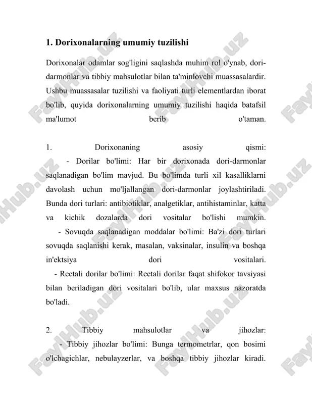 klashadi. 2. xalqaro dorixona tarmoqlari xalqaro dorixona tarmoqlari dunyo bo'ylab dorilarni tarqatish va sog'liqni saqlash mahsulotlarini yetkazib berishga ixtisoslashgan yirik korxonalardir. ushbu dorixona tarmoqlari sog'liqni saqlash tizimining muhim qismi bo'lib, ulkan savdo hajmi, mijozlar soni va geografik qamrov bilan ajralib turadi. 1. walgreens boots alliance: bu kompaniya amerikaning walgreens va buyuk britaniyaning alliance boots kompaniyalarining birlashmasi orqali tashkil topgan. walgreens boots alliance global dorixona tarmog'i bo'lib, qariyb 25 ta mamlakatda faoliyat yuritadi. 2023 yilga kelib, kompaniya butun dunyo bo'ylab 18,500 ga yaqin dorixonaga ega. uning yillik daromadi 139 milliard dollardan oshib ketadi. 2. cvs health: bu aqshdagi eng yirik dorixona tarmoqlaridan biri bo'lib, qariyb 9,900 dorixonalariga ega. cvs health faqat aqsh bozorida faoliyat yuritadi, ammo u yillik 268 milliard dollardan ortiq daromad bilan sog'liqni saqlash bozorida etakchi rol o'ynaydi. shuningdek, kompaniya tibbiyot sug'urtasi xizmatlari orqali ham keng tarmoqqa ega. 3. china national medicines corporation (sinopharm): bu dorixona tarmog'i xitoyning eng …
