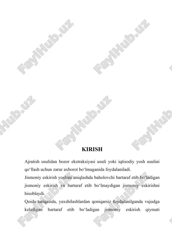 e’yorlari, shaharsozlikka oid cheklashlar, qurilish me’yorlari va qoidalari hamda yuridik cheklashlarni hisobga olgan holda tahlil qiladi; foydalanishning ruxsat etilgan variantlaridan mazkur er uchastkasida jismonan amalga oshirish mumkin bo‘lganlarini er uchastkasining fizik tavsiflari, atrofdagi imoratlar va er uchastkasiga tutash hududdagi ijtimoiy vaziyatni hisobga olgan holda qoldiradi; er uchastkasidan foydalanishning jismonan amalga oshirish mumkin bo‘lgan va qonun yo‘li bilan ruxsat etilgan variantlarining moliyaviy samaradorligini qurilish yoki yaxshilashlarni rekonstruksiya qilish xarajatlarini va ko‘chmas mulk ob’ekti yaratishi mumkin bo‘lgan daromadlarni hisobga olgan holda tahlil qiladi; joriy qiymati eng katta bo‘lgan ko‘chmas mulk ob’ektidan foydalanish variantini eng samarali foydalanish sifatida tanlaydi.eng maqbul va eng samarali foydalanish tahlilini amalga oshirishda baholovchi baholash sanasida ko‘chmas mulk ob’ektiga xos bo‘lgan va odatdagi investorlar tomonidan qabul qilinadigan foydalanish variantlarini o‘rganishi lozim.yaxshilashlar mavjud bo‘lgan er uchastkasidan eng maqbul va eng samarali foydalanish tahlili mavjud qurilmalarni o‘zgartirishning quyidagi variantlarini hisobga olgan holda amalga oshiriladi: mavjud yaxshilashlardan o‘zgartirmasdan foydalanish; mavjud yaxshilashlarni rekonstruksiya …