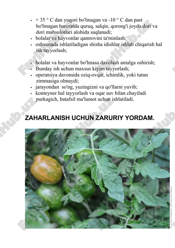 ni va qo'llarni yuvib; · konteyner hal tayyorlash va oqar suv bilan chayiladi purkagich, batafsil ma'lumot uchun ishlatiladi. zaharlanish uchun zaruriy yordam. ehtiyotkorlik bilan etibor qilinmasa, u darhol zarur chora-tadbirlar qabul qilish zarur. dori tasodifan ichki sohada bo'lsa, suv 0,5 litr ichish va kusmasını kerak. teri bilan mavzusida faol modda so'ng, kamida 10 daqiqa davomida oqib turgan suv ostida yuviladi. o'pka yoki ko'zlariga dori juda xavfli kirish yo'li. bunday hollarda, ko'z yangi havoga outputted uchuvchan moddalar, suv va vodorod peroksid ikki foiz eritmasi bilan yuvib olinadi so;ng nafas olinadi. ko'rsatilayotgan birinchi tibbiy yordam qaramay, u ishlatiladigan dori qadoqlash yorlig'ini olib, kasalxonaga murojaat qilish lozim. fungitsidlarni qo'llash shartlari va usullari. zamonaviy fungitsidlar va boshqa antifungal moddalar va ob'ektlar patogenlarga ta'sir qilish xususiyatiga, kimyoviy tabiatiga va qo'llash usullariga, ba'zan esa moddaning fizik-kimyoviy xususiyatlari bilan belgilanadigan suvga yaqinlik darajasiga qarab tasniflanadi. har qanday tasnif shartli. xuddi shu fungitsid o'simlik turiga, qo'zg'atuvchiga, dozaga, qo'llash …