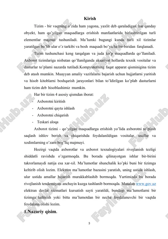 ormuladan foydalangan holda masalaning yechimi topish mumkinligi o`rganiladi. loyihaga qo`yilgan talablar o`rganiladi. foydalanuvchi va loyiha muloqotini ta’minlovchi dialog oynasi yaratiladi. 2. algoritm ishlab chiqish. bu bosqichda natija olish uchun buyruqlar ketma ketligi ishlab chiqiladi. agar natijani bir nechta usullar yordamida olish mumkin bo`lsa dasturchi eng optimal algortimni tanlashi kerak. bu bosqichning natija algoritmik tilda yozilgan buyruqlar ketma ketligi yoki blok-sxema bo`lishi mumkin. 3. loyihalashtirish tilida algoritmni yozish. loyihaga qo`yilgan talablar o`rganilib, masalani hal qilish algoritmi tuzilgandan keyin biror bir dasturlashtirish tiliga algoritm o`giriladi. natijada dastur kodi hosil bo`ladi. 4. otladka. otladka – bu xatolarni topish va tuzatish bosqichidir. loyihada xatoliklar ikki xil bo`lishi mumkin: sintaksis (matndagi xatolik) yoki algoritmik. sintaksis xatoliklar oson tuzatiladi. algoritmik xatoliklarni tuzatish qiyinroq. loyiha bir necha xil qiymatlarda to`g`ri ishlasa otladka oxiriga yetgan hisoblanadi. 5. testdan o`tkazish. loyiha boshqa foydalanuvchilarga mo`ljallanib tuzilgan bo`lsa, testdan o`tkazish bosqichi muhimdir. bu bosqichda o`zgaruvchilarga katta qiymatlar yoki boshqacha (masalan sonli …