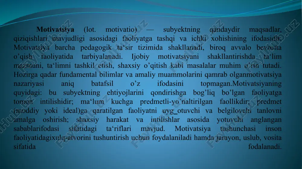 la ko’pchilik jonivorlarning bolasiga qaraganda ancha ojiz tug‗iladi. u nisbatan cheklangan xulq-atvor, tashqi olamga moslashishning muqarrar reflektor shakllari jamg‗armasiga ega bo‗ladi. tug‗ma xulq-atvor shakllarining kamligi bola kuchsizligini emas, kuchini tashkil etadi – u deyarli cheksiz aqliy rivojlanish, xulqatvorning yangi shakllariga ega bo‗lishning yangi tajribalarini o‗zlashtirish imkoniga sohib bo‗ladi. chaqaloq rivojlanishining farqli xususiyatlari shuki, uning analizatorlari faoliyati somatik (jismoniy) harakatlarga qaraganda tezroq shakllanadi. shu asosda munosabat refleksi rivojlanadi va xilma-xil shartli reflektor aloqalari shakllana boshlaydi. chaqaloqlik davri oxiri va go’daklikning boshlanishida «tetiklanish kompleksi» - kattalarnnig paydo bo’lishiga munosabat bildirish paydo bo‗ladi. go‘daklikda (bir-ikki oylikdan bir yoshgacha) go’dak to’laligicha kattalarga bog’liq bo’ladi. hayotining birinchi yili so’ngiga kelib go’dak ayrim so‗zlarni tushunadi va ilk so’zlarni ayta boshlaydi. tasodifan odamlar davrasidan chiqib. o‘smirlik davrining alohida vaziyati uning nomlarida ifodalanadi: «o’tish», «keskin o’zgaruvchan», «mushkul», «tanqidiy». ularda bu yoshda sodir bo’ladigan rivojlanish jarayonlarining murakkab va muhimligi qayd etilgan. bu hayotning bir davridan boshqasiga o’tish bilan bog’liq. …