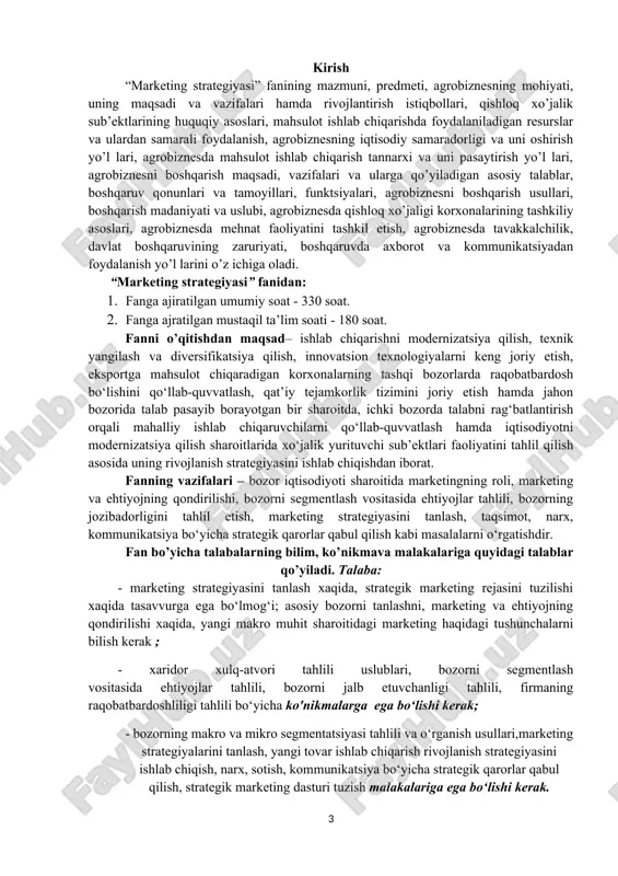 ib, bunda asosiy e’tibor talabaning berilgan mavzular (amaliy masalalar, topshiriqlar va keys-stadilar)ni mustaqil ravishda, ya’ni auditoriyadan tashqarida bajarishi, o’qib o’rganishi va shu yo’nalish bo’yicha bilim va ko’nikmalarlarini chuqurlashtirishga qaratiladi. ushbu shakllarga quyidagilar tegishlidir: · darslik va o’quv kursatmalarlar bo’yicha fanlar boblari va mavzularini o’rganish; · tarqatma materiallar bo’yicha ma’ruzalar qismini o’zlashtirish; · avtomatlashtirilgan o’rgatuvchi nazorat qiluvchi tizimlar bilan ishlash; · maxsus adabiyotlar bo’yicha fanlar bo’limlari yoki mavzulari ustida ishlash; · talabalarning o’quv-ilmiy tadqiqot ishlarini bajarish bilan bog’liq bo’lgan fanlar bo’limlari va mavzularini chuqur o’rganish; · keys-stadilar va o’quv loyihalarini mustaqil bajara olish; · faol va muammoli o’qitish uslubidan foydalaniladigan o’quv mashg’ulot​larini o’zlashtirish. talabalar mustaqil ishlarining shakli va hajmini belgilashda quyidagi jihatlar e’tiborga olinishi lozim: · o’qish bosqichi; · muayyan fanning o’ziga xos xususiyati va o’zlashtirishdagi qiyinchilik: · talabaning qobiliyati hamda nazariy va amaliy tayyorgarlik darajasi; · fanni axborot manbalari bilan ta’minlanganlik darajasi; · talabaning axborot manbalari bilan ishlay olish darajasi; …