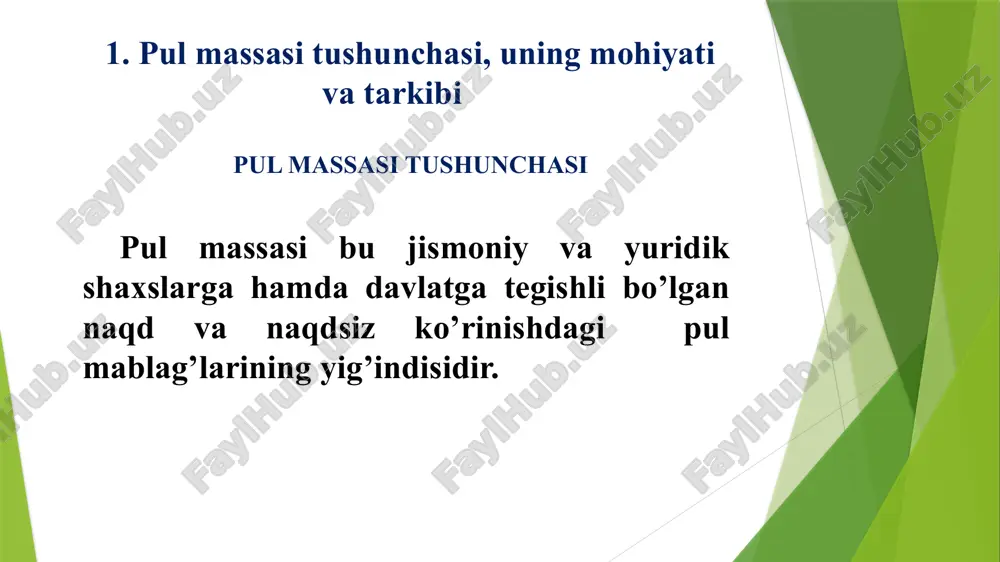 45.47 2367.06 171.69 eur billion central bank balance sheet 1737.60 1822.30 1823.00 365.50 eur billion germaniyada pul agregatlari m1 muomaladagi naqd pullar (banknotalar, tangalar) va joriy bank schyotlaridagi mablag’lar m2 m3 m1 agregati va tijorat banklaridagi muddatli va jamg’arma qo’yilmalaridan (4 yilgacha) m2 agregati va ixtisoslashgan kredit muassasalaridan jamg’arma qo’yilmalari + deposit sertifikatlari xalqaro amaliyotda quyidagi pul agregatlaridan keng foydalaniladi: xalqaro amaliyotda quyidagi pul agregatlaridan keng foydalaniladi: 1. m0 – bu agregatni hisoblash uchun markaziy bank tomonidan muomalaga chiqarilgan ya’ni emissiya qilingan barcha naqd pullar summasidan banklar va korxonalarning kassasidagi naqd pullarning qoldig’i ayirib tashlanadi. tarqqiy etgan mamlakatlar bank amaliyotida m0 hisobga olinmaydi. 2. m1 = m0 + talab qilib olinadigan depozitlar + yo’l cheklari. ayrim mamlakatlarda kredit kartalari ham m1 tarkibiga kiritiladi. 3. m2 = m1 + muddatli depozitlar + jamg’arma depozitlar. m2 hisoblashda summasi uncha katta bo’lmagan muddatli va jamg’arma depoztlar olinadi. 4. m3 = m2 + yirik …