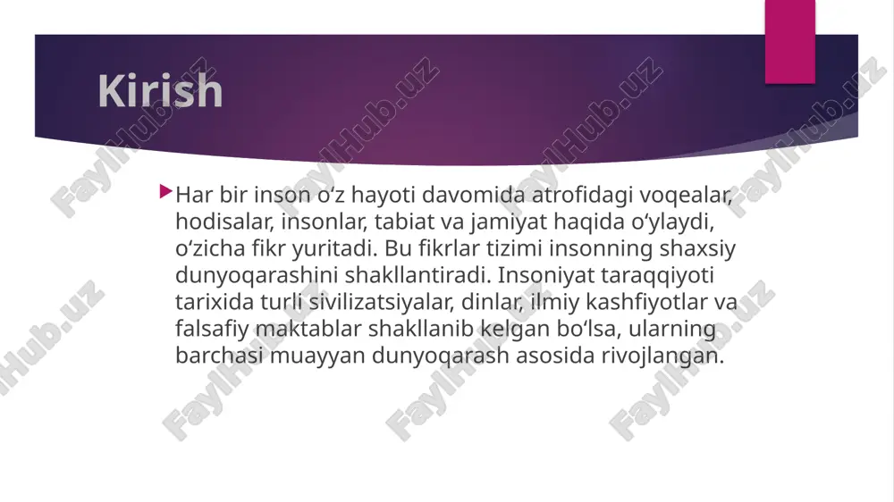 gan shaxs ongli, maqsadli, mustaqil fikrlovchi bo‘lib, jamiyatda o‘zining faol o‘rnini topadi. foydalanilgan adabiyotlar: 1. karimov i.a. “yuksak ma’naviyat – yengilmas kuch”. – t.: ma’naviyat, 2008. 2. nosirov b., falsafa asoslari. – t.: “iqtisodiyot”, 2021. 3. mirzayev t. “falsafa tarixi”. – t.: o‘zbekiston, 2015. image1.jpeg /docprops/thumbnail.jpeg