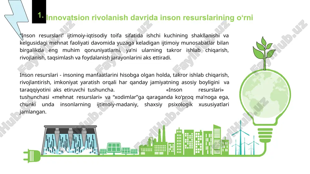 arning nimalarga moyilligini aniqlash, bolalar birinchi mehnat koʻnikmalari bilan tanishtirish amalga oshiriladi, ular hali kasb billan bogʻliq boʻlmagan muayyan qarorlarni qabul qilish bilan bogʻliq birinchi bilimlarni olishadi. bu yerda asosiy rol ota- onalar va uy taʼlimi, maktabgacha taʼlim muassasalari va boshlangʻich maktablar xodimlariga, shuningdek, ushbu yosh guruhlari uchun foydalaniladigan ommaviy axborot vositalariga, muayyan hayotiy misollar va taʼsirning vizual shakllariga qaratiladi. . inson resurslari strukturasi ishsizlar maktabgacha yoshidagilar maktab yoshidagilar talabalar pensiyadagilar mehnat bilan bandlar inson resurslari mehnat resurslari kelajakda kasb egallash uchun aqliy va jismoniy ish bilan band fuqorolar (personal) iqtisodiy faol ish izlayotganlar ishlamaydigan fuqarolar (mehnatga layoqatli yoshdagi mehnatga layoqatli shaxslar) ishsizlar ish izlamayotg anlar imkoniyatlarga ega boʻlgan bolalar va oʻsmirlar kasbiy taʼlim olayotgan yoshlar ishlamaydigan mehnatga layoqatli fuqarolar, imtiyozli shartda pensiya mehnat faoliyatini davom ettirish uchun imkoniyatlarga ega boʻlgan nogironlar oluvchilar (mehnatga layoqatli yoshda) shape \* mergeformat simple presentation yuzaga kelgan statistik amaliyotga koʻra, mehnat resurslari mehnatga layoqatli …