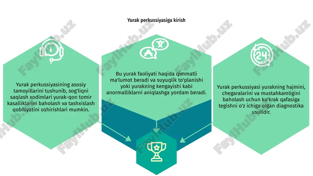 hlab chiqarilgan tovushlarning sifatiga ta'sir qiluvchi individual anatomiya va tana tarkibidagi o'zgaruvchanlik. bu yurak perkussiyasi bo'yicha yuqori darajadagi tajriba va tajribani talab qiladi. tibbiyot xodimlarini yurak perkussiyasining nuanslari bo'yicha o'rgatish qiyinchiliklarni engish va yurak kasalliklarini aniq tashxislash va davolashni ta'minlash uchun juda muhimdir. yurak perkussiyasi bo'yicha hozirgi tadqiqotlar yurak perkussiyasi yurakning sog'lig'ini baholash uchun turli xil tovushlardan foydalanishni o'z ichiga oladi. ushbu sohadagi hozirgi tadqiqotlar diagnostika aniqligi va samaradorligini oshirishga qaratilgan. matn olimlar yurak urish usullarini yaxshilash uchun yangi texnika va texnologiyalarni o'rganmoqdalar. ushbu tadqiqot yurak kasalliklarini erta aniqlash va bemorning natijalarini yaxshilash uchun juda muhimdir. kardiyak diagnostikada yurak perkussiyasi yurak perkussiyasi yurakning hajmini, holatini va faoliyatini baholash uchun yurak diagnostikasida qo'llaniladigan asosiy usuldir. ko'krak qafasi devoriga tegib, sog'liqni saqlash mutaxassislari yurakdagi anormalliklarni ko'rsatishi mumkin bo'lgan tovushdagi o'zgarishlarni tinglashlari mumkin. ushbu invaziv bo'lmagan usul turli xil yurak kasalliklarini aniq tashxislash va davolashda yordam beradigan qimmatli ma'lumotlarni taqdim etadi. shoshilinch tibbiy …