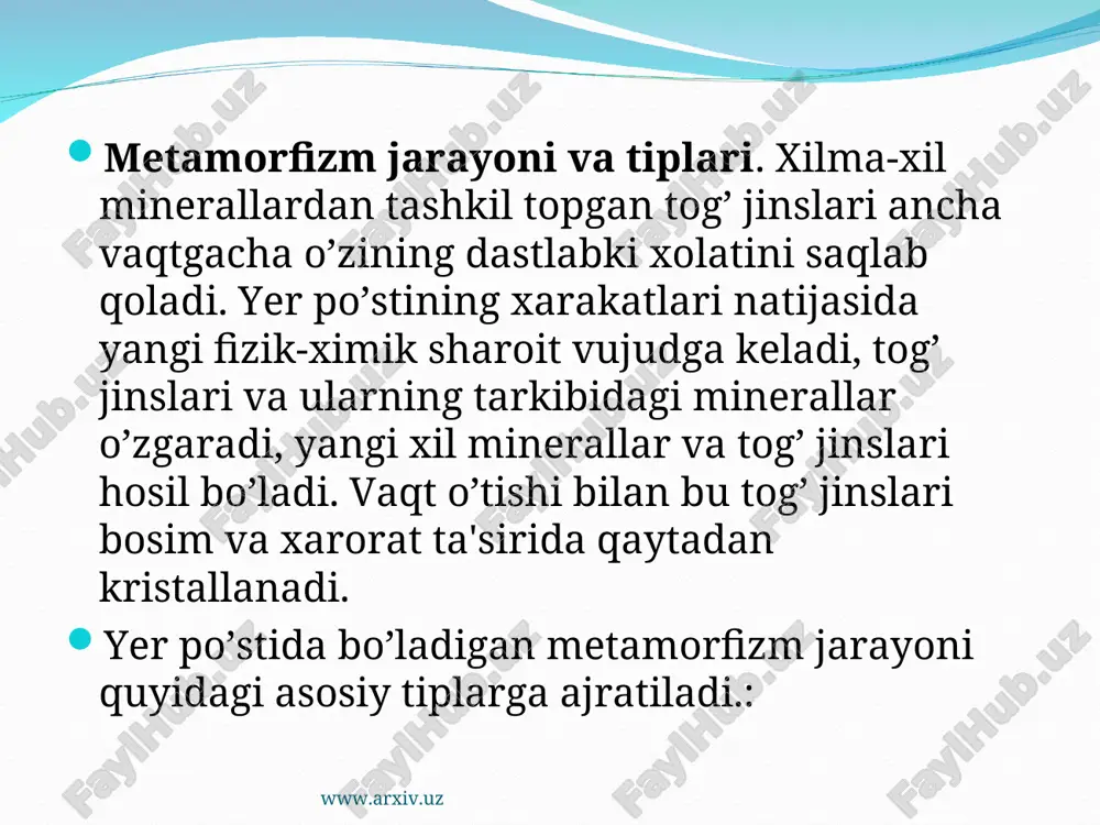 metamorfizm va metamorfik tog jinslari - Page 3