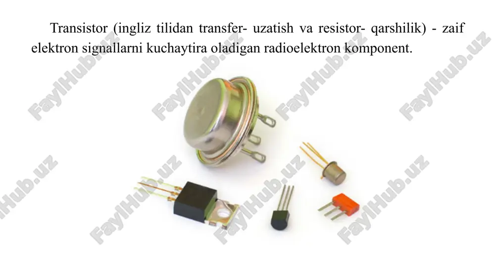 iz bilan nima qiladi? biror narsa qulfni ochadi va yopiladi, lekin hech bo‘lmaganda o‘sha eshiklar yoki buvisining sandig‘i. men kranni to‘liq yopganim rejimi tranzistorda yopiq yoki oddiy odamlarda "qulflangan" deb nomlanadi. bunday holda, bazaga hech qanday oqim tushmaydi va tranzistor kollektor va emitent o‘rtasida elektr tokini o‘tkazmaydi. men kranni to‘liq ochganim rejimi tranzistorda "to‘yinganlik" rejimi deb ataladi. bunday holda, oqim emitent va kollektor orqali to‘liq oqadi. men shuni aytmoqchimanki, kran keyingi ochilishi ma'nosizdir, chunki bu kollektor va emitent o‘rtasidagi tokni ko‘paytirmaydi, ya'ni tranzistor to‘yinganlikda ishlayotgan bo‘lsa, poydevorga kuchlanishni kuchaytirishga asos yo‘q. modelni yig‘ish uchun bizga quyidagilar kerak: arduino uno / arduino nano / arduino mega platasi; plata (doska); 1 bipolyar tranzistor; 1 ta doimiy dvigatel; 1 dan 10 kom gacha bo‘lgan 2 ta rezistor; papa-papa va papa-mama simlari. siz shahar motorini to‘g‘ridan -to‘g‘ri arduino raqamli yoki analog portlariga ulay olmaysiz. buning sababi, arduino platasidagi pinlar 40 ma dan yuqori tokni …