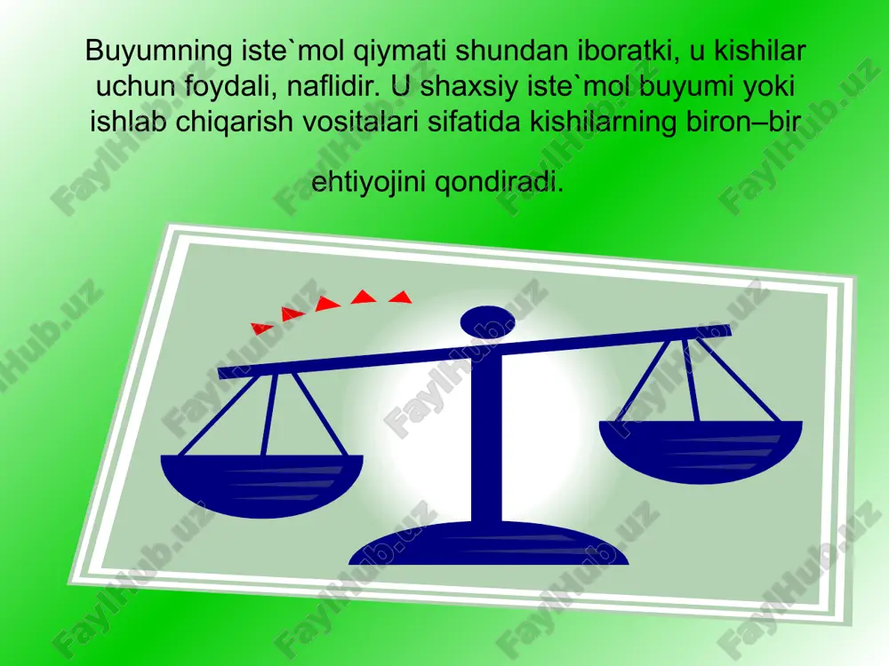 tadi. umuman olganda qiymatning oddiy yoki tasodifiy, kengaytirilgan, umumiy va pul shakllari mavjud. pul kelib chiqishining evolyutsion kontseptsiyasiga kwra ular ijtimoiy mehnat taqsimoti, ayirboshlash, tovar ishlab chiqarishning rivojlanishi natijasida vujudga kelgan. qiymat shakllari va ayirboshlash rivojlanishining tarixiy jarayonini tadqiq qilish orqali tovarlar umumiy olami ichidan pul rolini bajaruvchi alohida tovarning ajralib chiqishini tushunish mumkin. pulning paydo bo’lishi va rivojlanishida qiymat shakllarining rivojlanish bosqichlari muhim wrin tutadi. umuman olganda qiymatning oddiy yoki tasodifiy, kengaytirilgan, umumiy va pul shakllari mavjud. ayirboshlash jarayonining tarixan uzoq davom etgan davri mobaynida ekvivalent rolini wynovchi kwplab tovarlar ichidan ba`zi birlari wzining barcha tomonidan tan olinishi tufayli ajralib chiqa boshladi. chunki, ekvivalent rolini wynovchi tovarlarning barchasi ham ayirboshlash jarayonida vositachilik vazifasini bir xilda muvaffaqiyatli bajara olmas edi. natijada, barcha tovarlarning qiymatini bir xil tovar qiymati orqali taqqoslash mumkin bwlgan qiymatning umumiy shakli vujudga keldi. keyinchalik umumiy ekvivalent rolini wynovchi tovarlar ichidan maxsus tovar – pul ajralib chiqdi. …