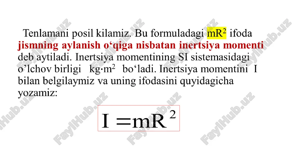 qattiq jismning aylanma harakat dinamikasi - Page 3