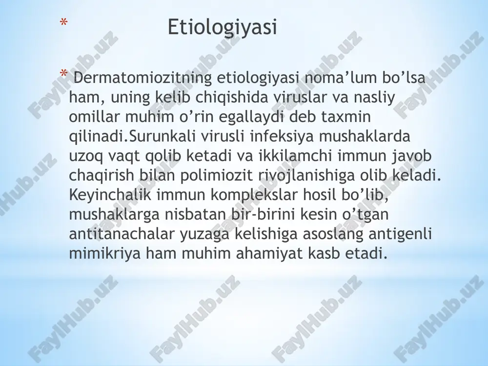 r (azatioprin, siklofosfamid va boshqalar); > nyqp aminoxinolin guruhiga kiruvchi preparatlar (delagil, plakvenil) bizda xozrcha shular e’tiboringiz uchun raxmat. image1.png image2.jpg image3.png image4.png image5.png image6.png image7.png /docprops/thumbnail.jpeg