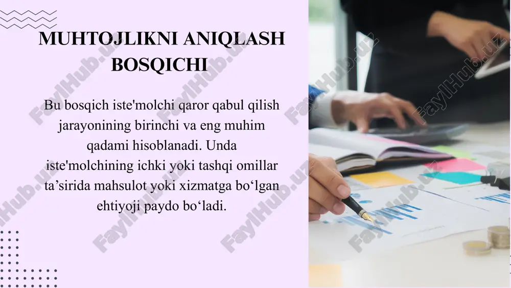 id qilish qarorini qabul qiladi. bu qaror ba’zan impulsiv yoki uzun vaqt davomida tahlil qilish asosida amalga oshiriladi. xariddan keyingi xulq: mahsulot sotib olinganidan keyin iste’molchi o‘z tanlovini qoniqarli deb bilishi yoki noto‘g‘ri qaror qilganini his qilishi mumkin. agar qaror to‘g‘ri bo‘lsa, iste’molchi kelajakda yana shu brend yoki mahsulotni tanlashi mumkin. xariddan keyingi xatti-harakatlar xariddan keyingi xatti-harakatlar — bu iste’molchi mahsulot yoki xizmatni sotib olgandan keyin amalga oshiradigan harakatlar va tajribalar. bu jarayon iste’molchining mahsulotga bo‘lgan munosabati, uning ehtiyojini qondirish darajasi va umumiy qoniqishiga asoslanadi. qoniqish yoki qoniqsizlik: mahsulot yoki xizmatni sotib olgandan so‘ng, iste’molchi o‘z tanloviga qoniqish hosil qiladi yoki qoniqsizlikni sezadi. agar mahsulot yoki xizmat kutgan darajada bo‘lsa, iste’molchi qoniqarli his qiladi. aksincha, qoniqsizlik yuzaga kelsa, iste’molchi uning sifatiga nisbatan salbiy fikrlar bildirishi mumkin. mahsulotni qaytarish yoki shikoyat qilish: agar iste’molchi mahsulotdan norozi bo‘lsa, u uni qaytarish yoki sotuvchiga shikoyat qilish imkoniyatini ko‘rib chiqadi. bu jarayonda sotuvchi bilan …